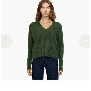 Another Love Deep Green V-Neck Oversized Relaxed Fit Sweater